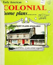 Cover of: Early American colonial home plans