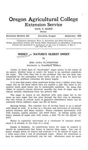 Cover of: Honey-nature's oldest sweet
