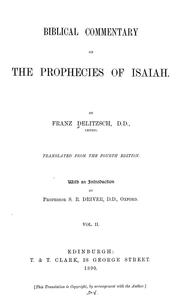 Cover of: Biblical commentary on the prophecies of Isaiah by Franz Julius Delitzsch