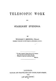 Cover of: Telescopic work for starlight evenings