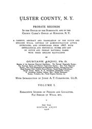 Cover of: Ulster County, N.Y. probate records in the office of the surrogate, and in the county clerk's office at Kingston, N.Y. by Gustave Anjou