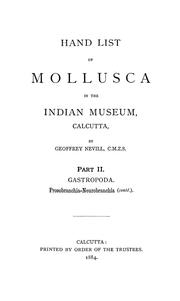 Cover of: Hand list of Mollusca in the Indian Museum, Calcutta