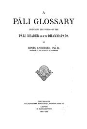 Cover of: A Pāli reader: with notes and glossary