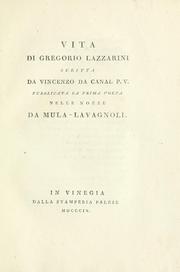 Cover of: Vita di Gregorio Lazzarini by Vincenzo Da Canal