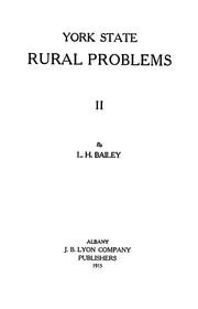 Cover of: York state rural problems