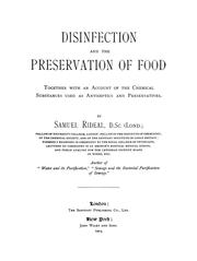 Cover of: Disinfection and the preservation of food by Rideal, Samuel