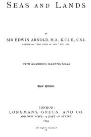 Cover of: Seas and lands by Edwin Arnold
