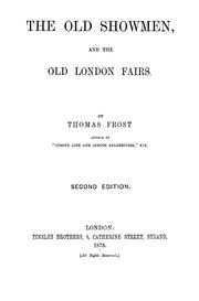 Cover of: Old showmen & the old London fairs by Thomas Frost