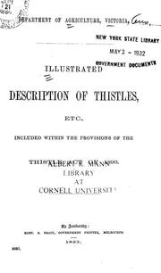 Cover of: Illustrated description of thistles, etc., included within the provisions of the Thistle Act of 1890