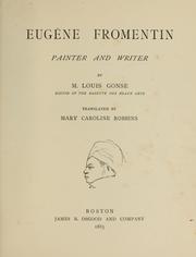 Cover of: Eugène Fromentin : painter and writer
