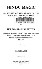 Cover of: Hindu magic: an expose of the tricks of the yogis and fakirs of India