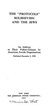 Cover of: The Protocols, Bolshevism and the Jews |