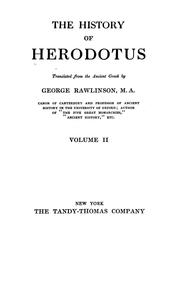 Cover of: The history of Herodotus.