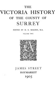 Cover of: The Victoria history of the county of Surrey by Henry Elliot Malden