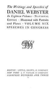 Cover of: The writings and speeches of Daniel Webster ...