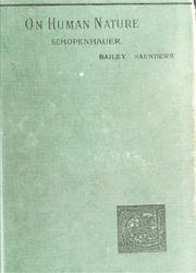 Cover of: On human nature by Arthur Schopenhauer