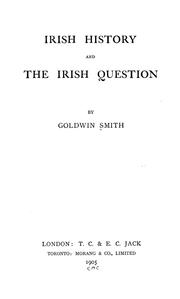 Cover of: Irish history and the Irish question