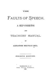 Cover of: The Faults of speech: a self-corrector and teachers' manual