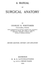 Cover of: A manual of surgical anatomy | Charles R. Whittaker