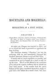 Cover of: Mountains and molehills: or, Recollections of a burnt journal