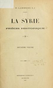 La Syrie by Henri Lammens