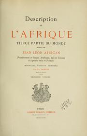 Cover of: Description de l'Afrique by Leo Africanus