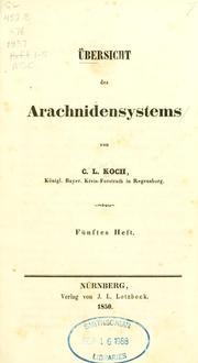 Cover of: Übersicht des arachnidensystems