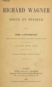 Cover of: Richard Wagner, poète et penseur.