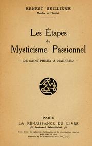 Cover of: Les étapes du mysticisme passionnel, de Saint-Preux a Manfred