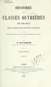 Cover of: Histoire des classes ouvrières en France depuis la Conquête de Jules César jusqu'à la Révolution.