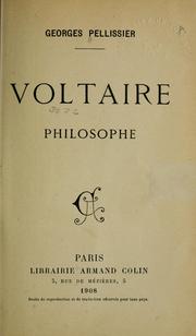 Cover of: Voltaire, philosophe.