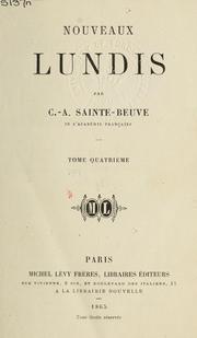 Cover of: Nouveaux lundis. by Charles Augustin Sainte-Beuve