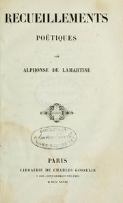 Cover of: Recueillements poétiques.