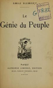 Cover of: Le génie du peuple