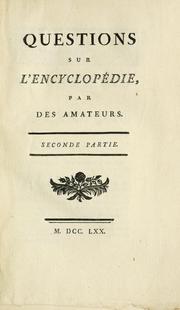Cover of: Questions sur l'Encyclopédie by Voltaire