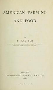 Cover of: American farming and food. by Finlay Dun