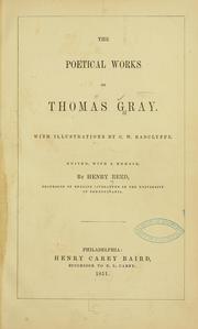 The poetical works of Thomas Gray by Thomas Gray