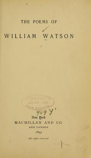 Cover of: The poems of William Watson