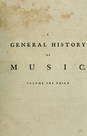 Cover of: A general history of the science and practice of music