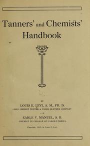 Cover of: Tanners' and chemists' handbook