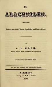 Cover of: Die Arachniden by Carl Ludwig Koch