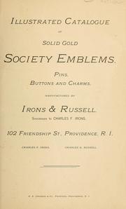 Cover of: Illustrated catalogue of solid gold society emblems, pins, buttons, and charms. by 