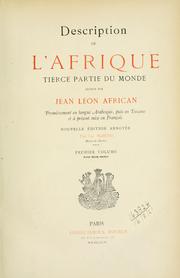Cover of: Description de l'Afrique by Leo Africanus
