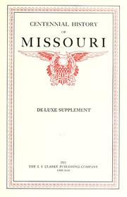 Cover of: Centennial history of Missouri.