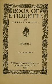 Cover of: Book of etiquette
