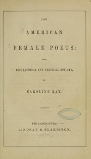 Cover of: The American female poets by May, Caroline