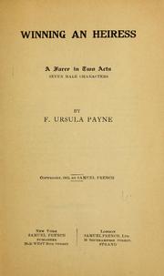 Cover of: Winning an heiress ... | F. Ursula Payne