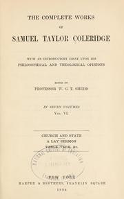 Cover of: The complete works of Samuel Taylor Coleridge.: With an introductory essay on his philosophical and theological opinions.