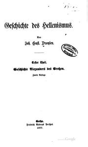 Cover of: Geschichte des Hellenismus by Johann Gustav Bernhard Droysen
