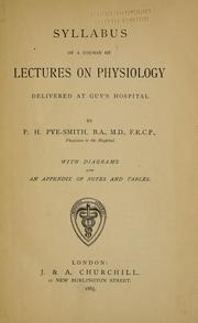 Cover of: Syllabus of a course of lectures on physiology delivered at Guy's Hospital.